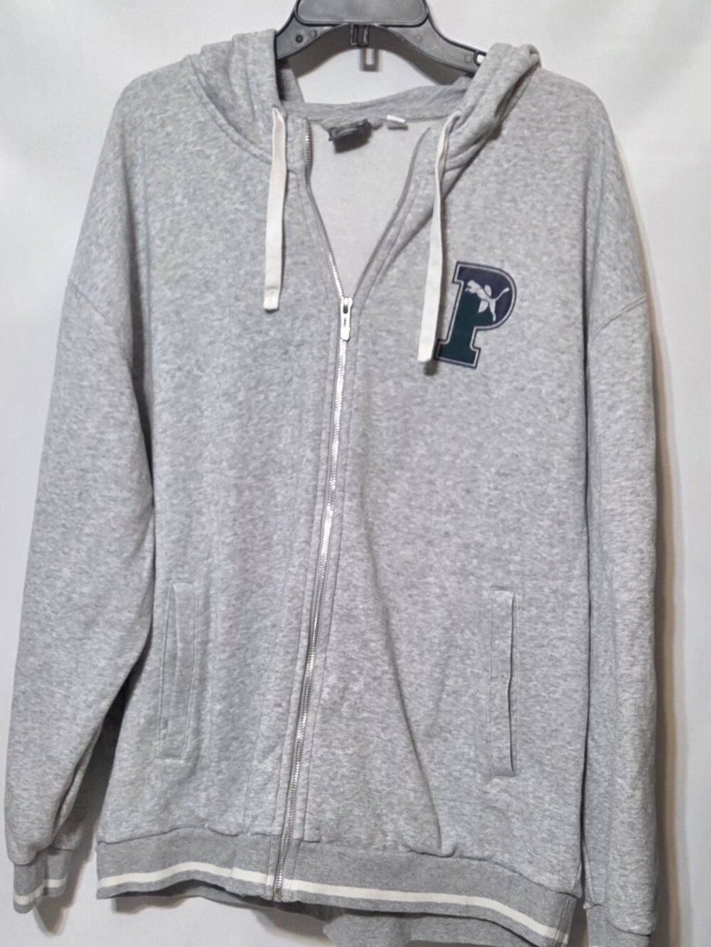 PUMA Squad FZ Full Zipper Hoodie FL Puma Grey/White SIZE XXL